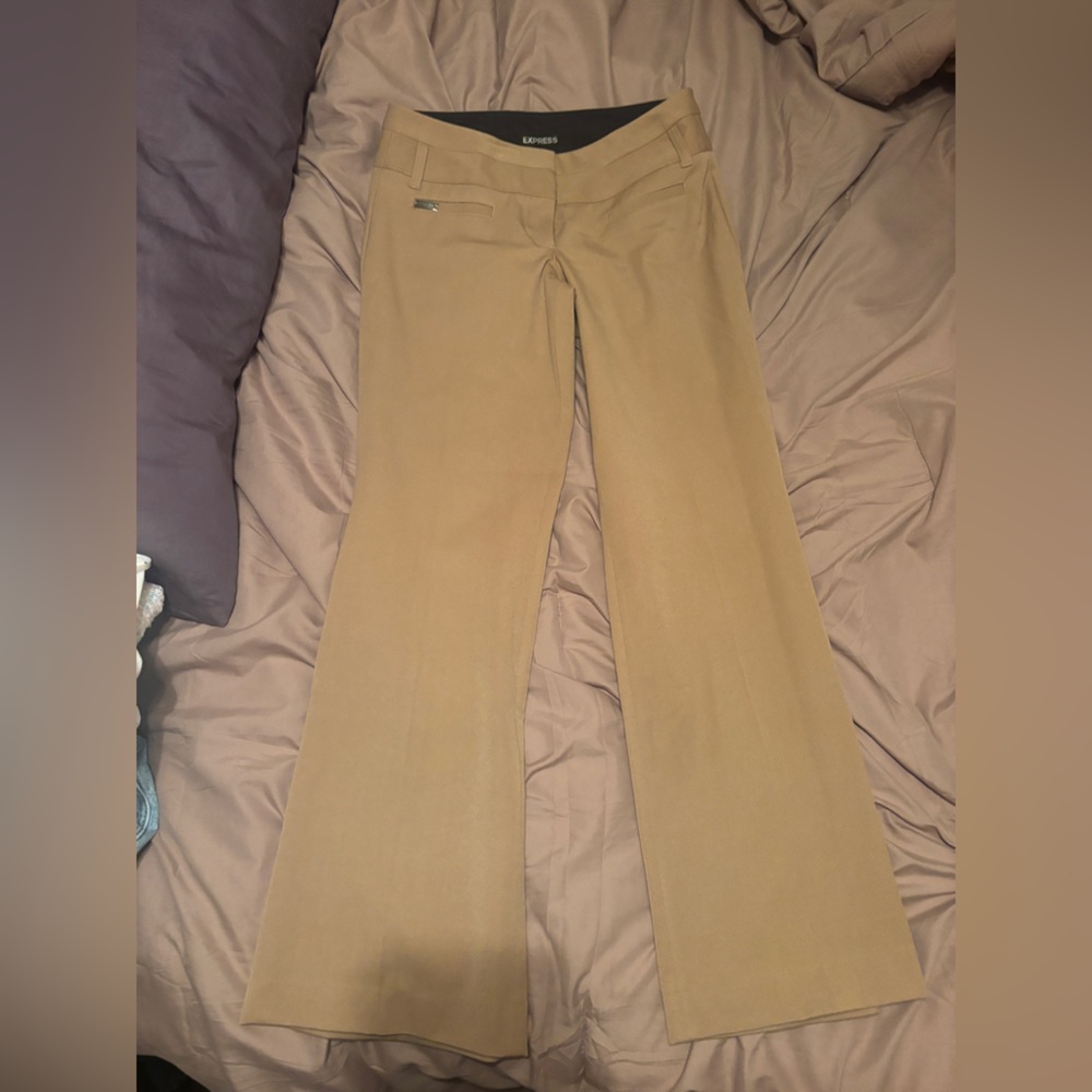 Express Editor Tan Dress Pants Size 4R Straight Leg Work Slacks
